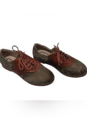 Eastland Sadie Oxford Shoes Brown Taupe Sz 7 Saddle Shoes Preppy Academia